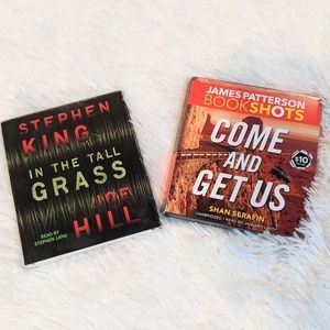 2 Audiobooks CDs-Steven King's In The Tall Grass & James Patterson Come and Get